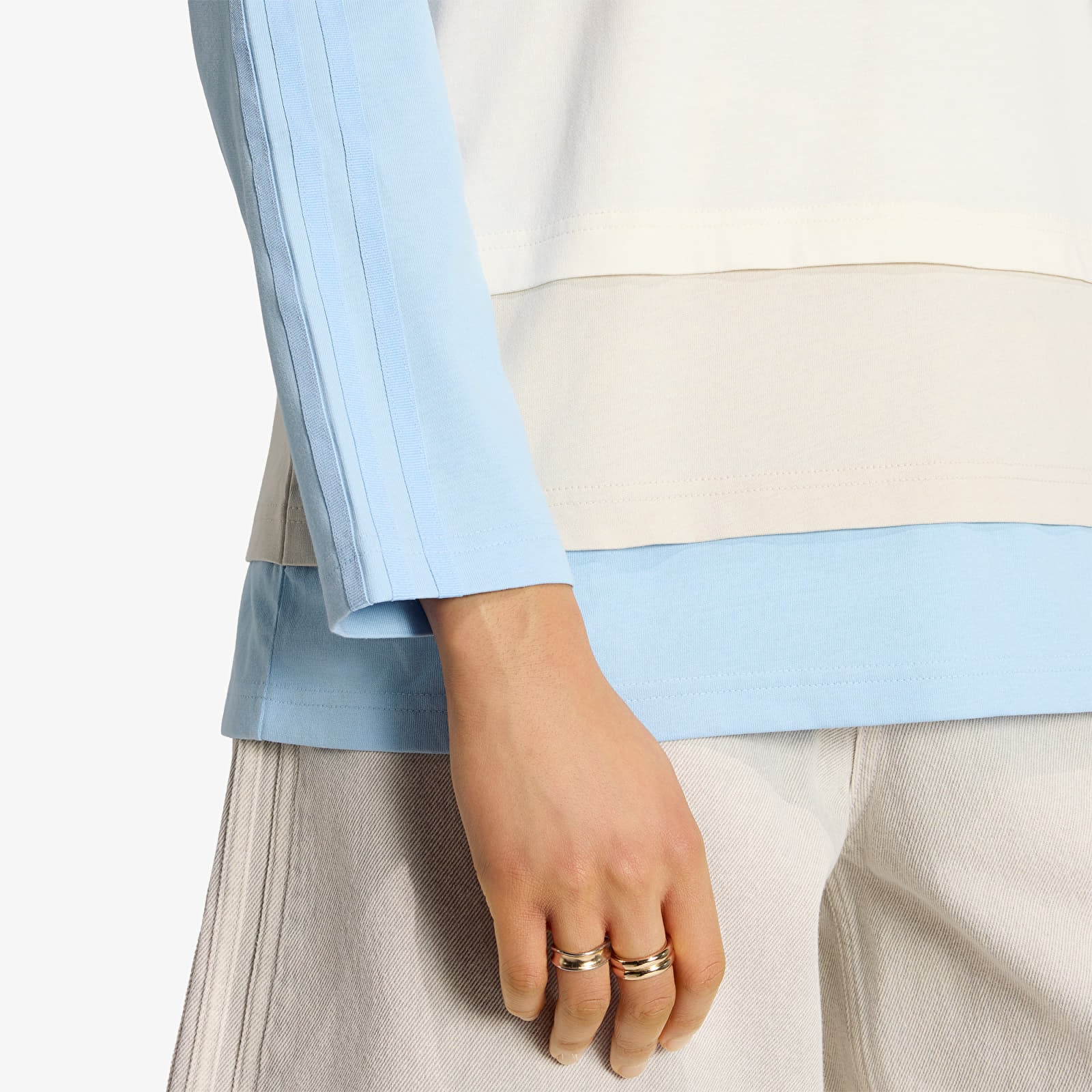 Koszulki adidas Layered Ls Off White