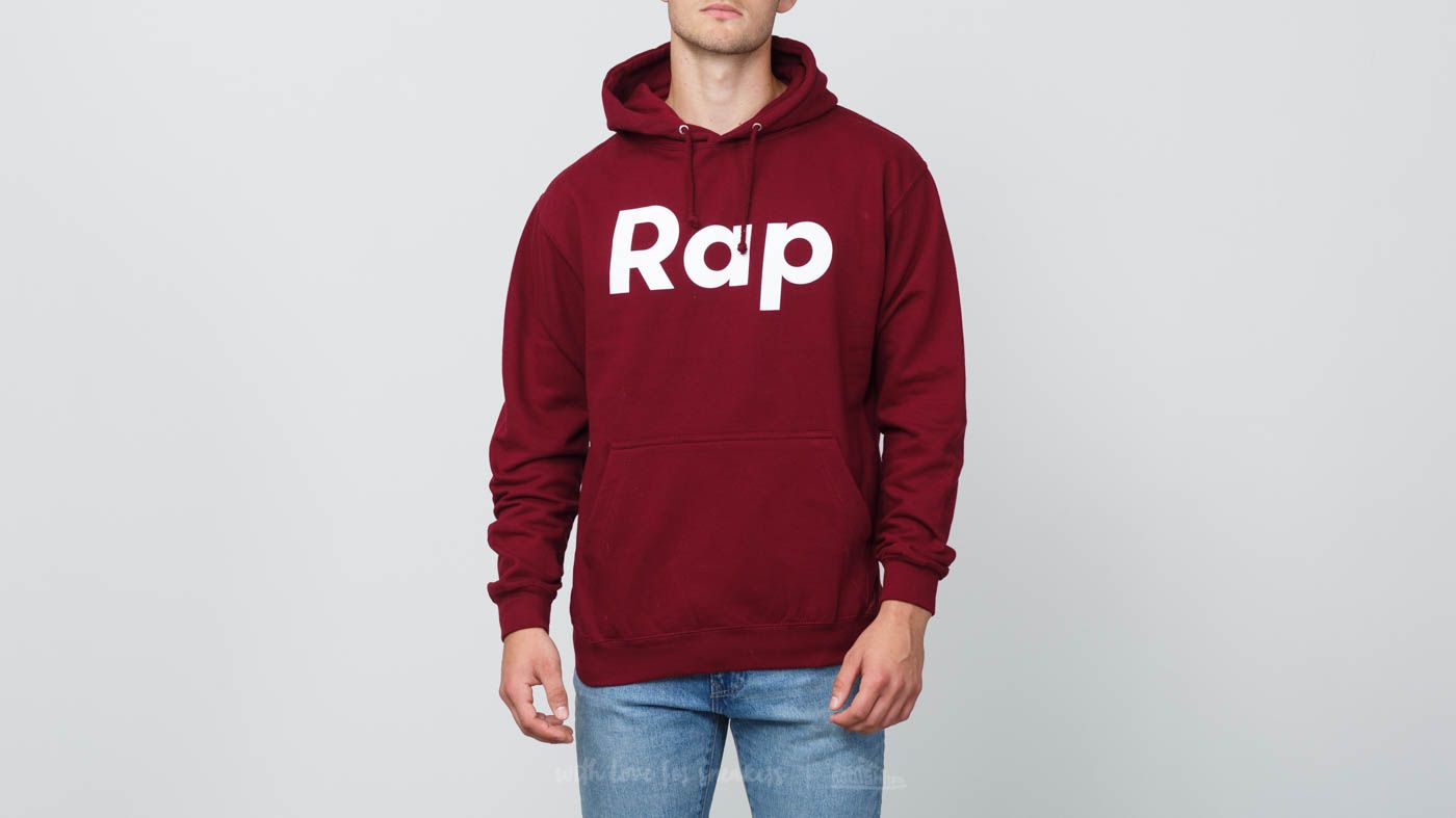 Sudaderas RAP Hoodie Burgundy/ White