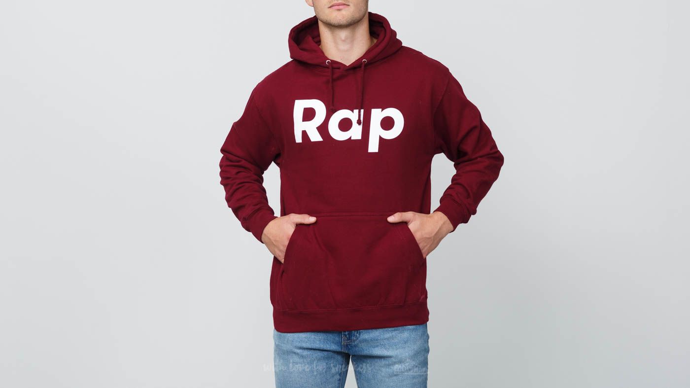 Sudaderas RAP Hoodie Burgundy/ White