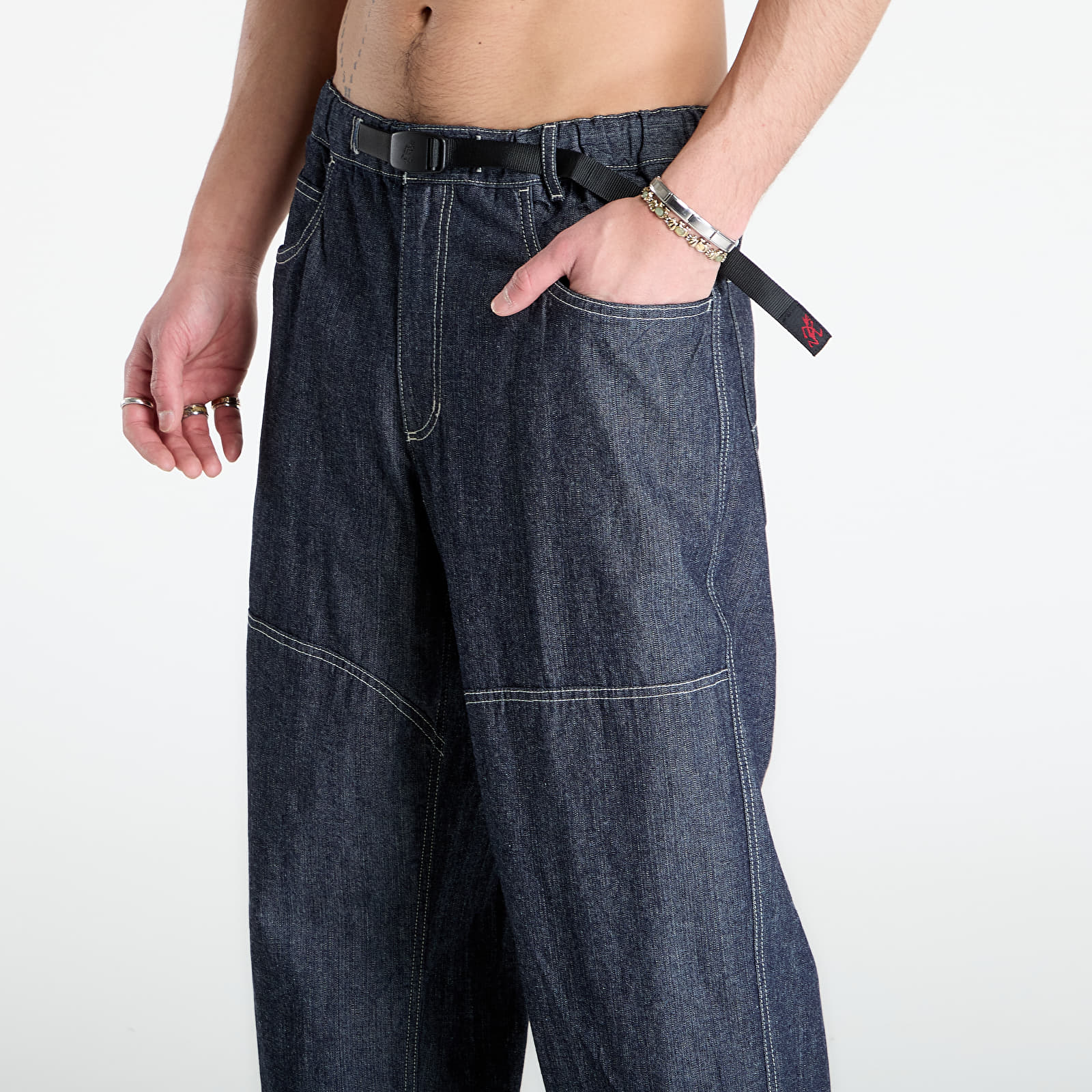 Moške hlače Gramicci Japanese Chambray Double Knee Navy