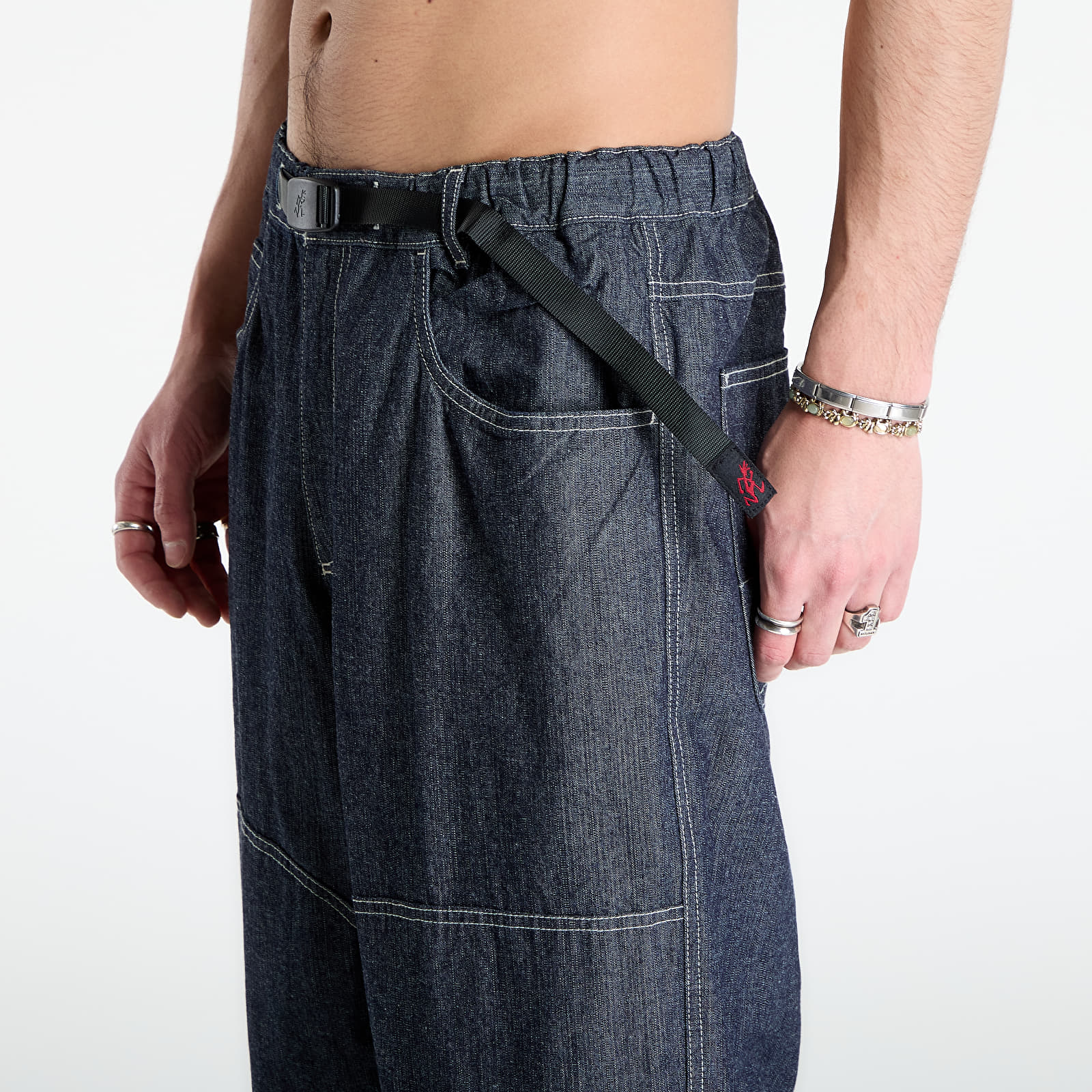 Moške hlače Gramicci Japanese Chambray Double Knee Navy