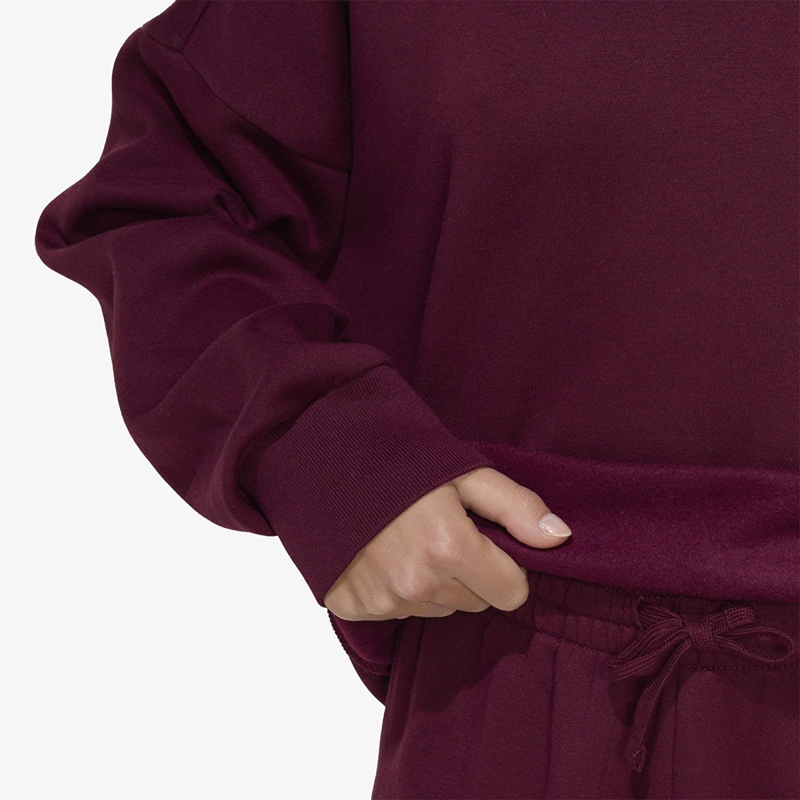 Hoodies für Frauen adidas 3 Stripes Studio Hoodie Maroon