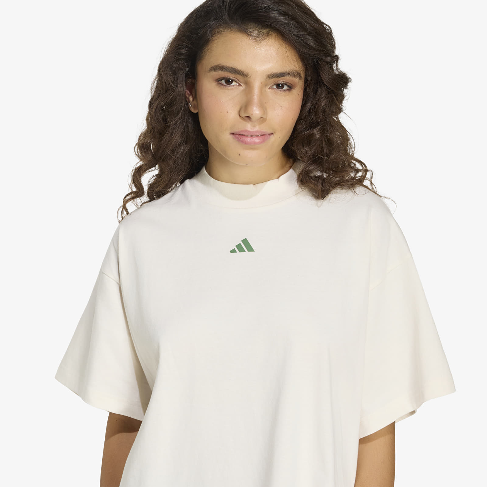 Damen T-Shirts  adidas 3-Stripes Studio T-Shirt Chalk White