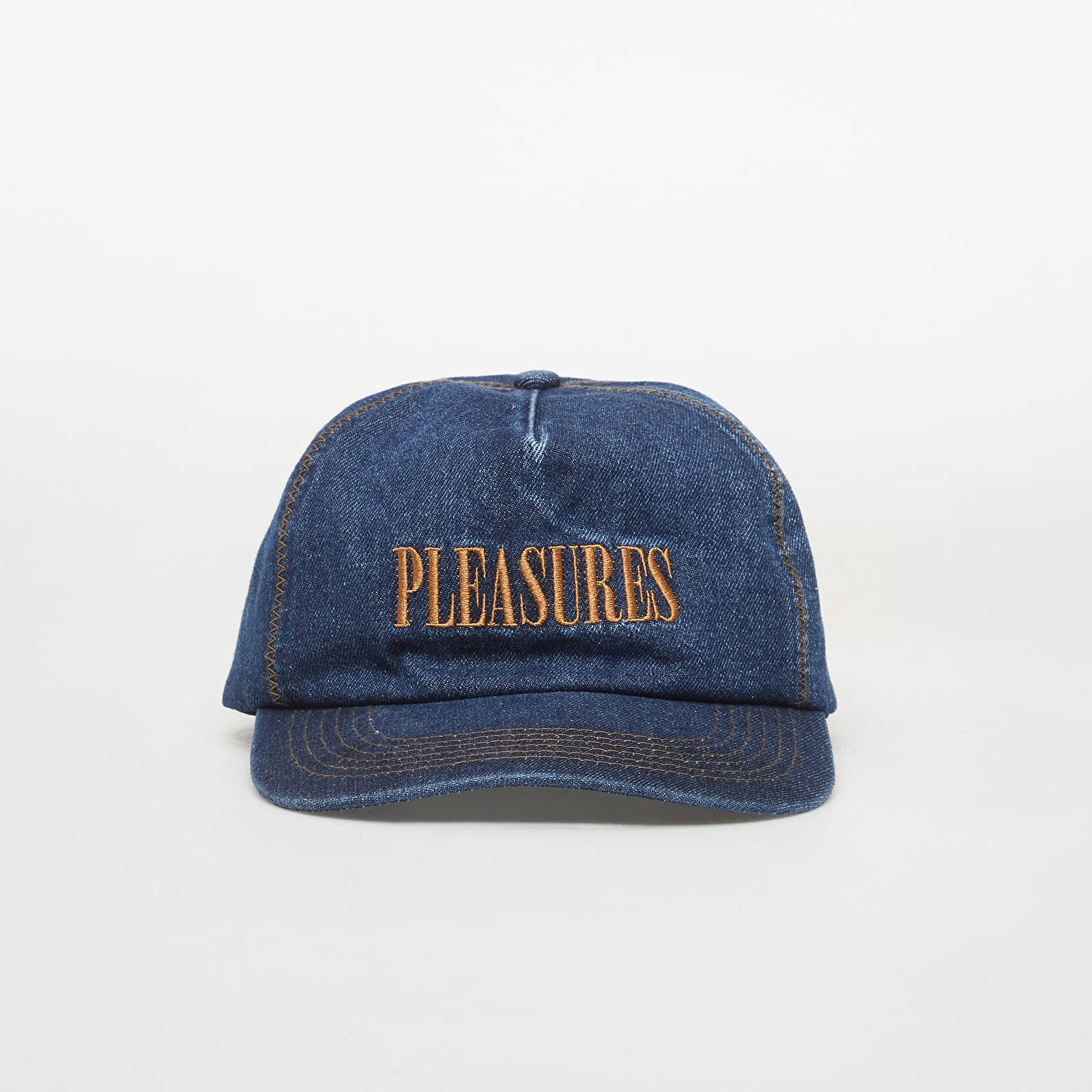 Kšiltovky PLEASURES Zig Zag Denim Cap Indigo