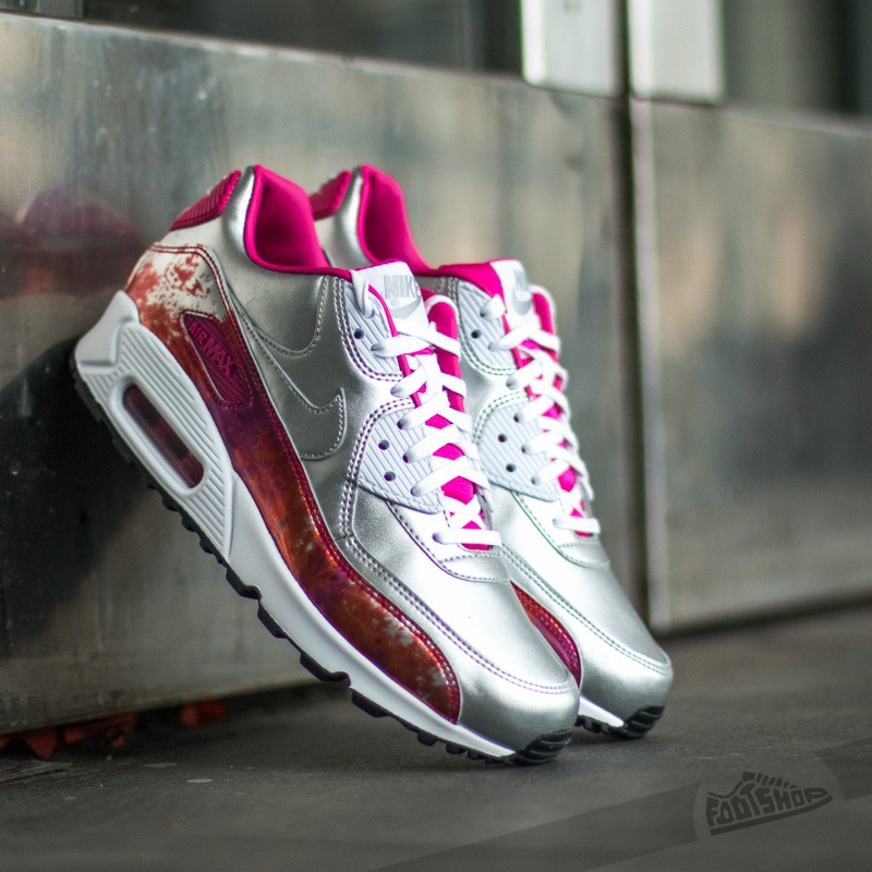 Nike air max 90 premium sneakers shoes silver womens shop