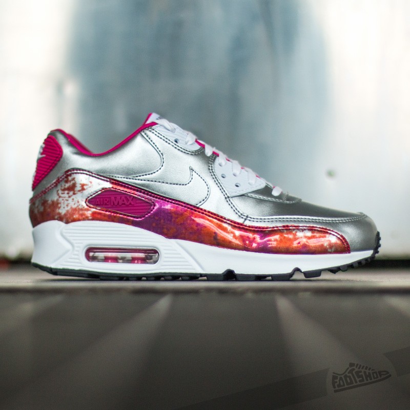 Zapatillas mujer Nike WMNS Air Max 90 PRM QS Metallic Silver/ White-Pink Pow-Fireberry