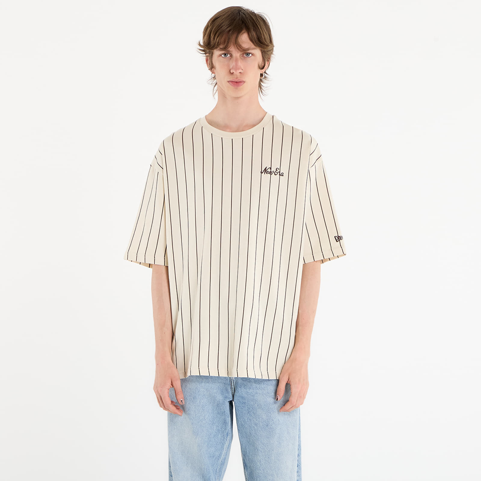 Тениска New Era Pinstripe Os Tee UNISEX Light Cream L
