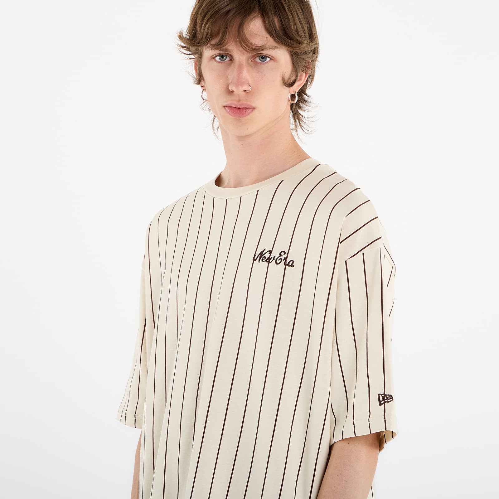 T-Shirts New Era Pinstripe Os Tee UNISEX Light Cream