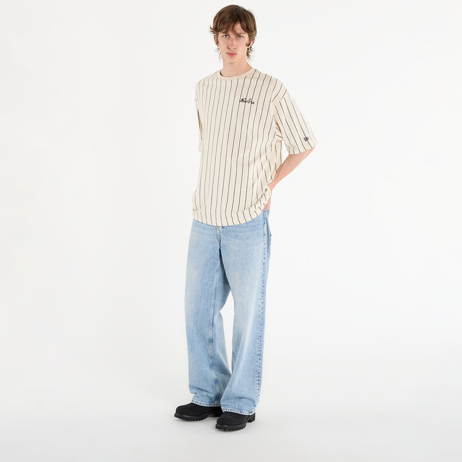 T-Shirts New Era Pinstripe Os Tee UNISEX Light Cream