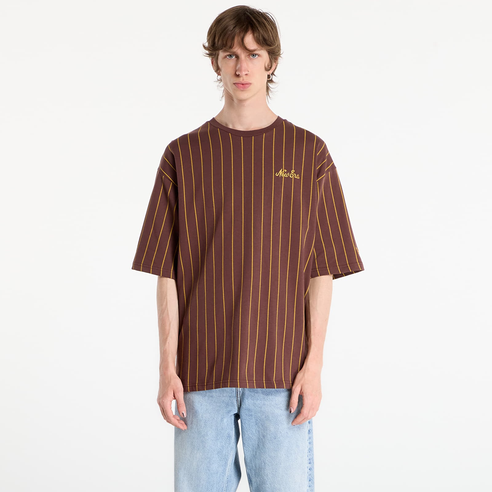 T-krekli New Era Pinstripe Os Tee UNISEX Brown
