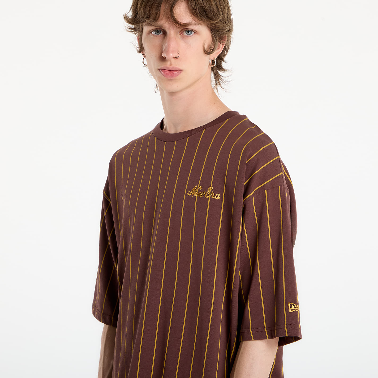 T-krekli New Era Pinstripe Os Tee UNISEX Brown