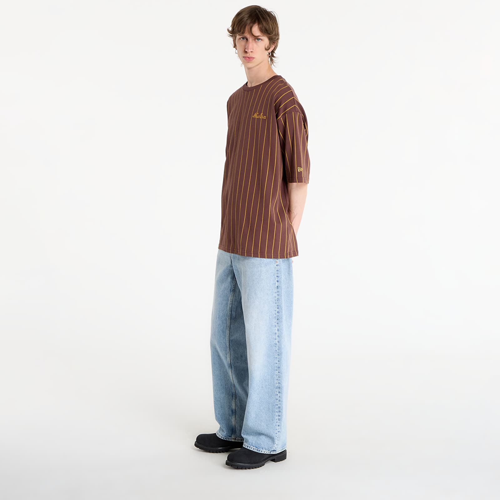 T-krekli New Era Pinstripe Os Tee UNISEX Brown