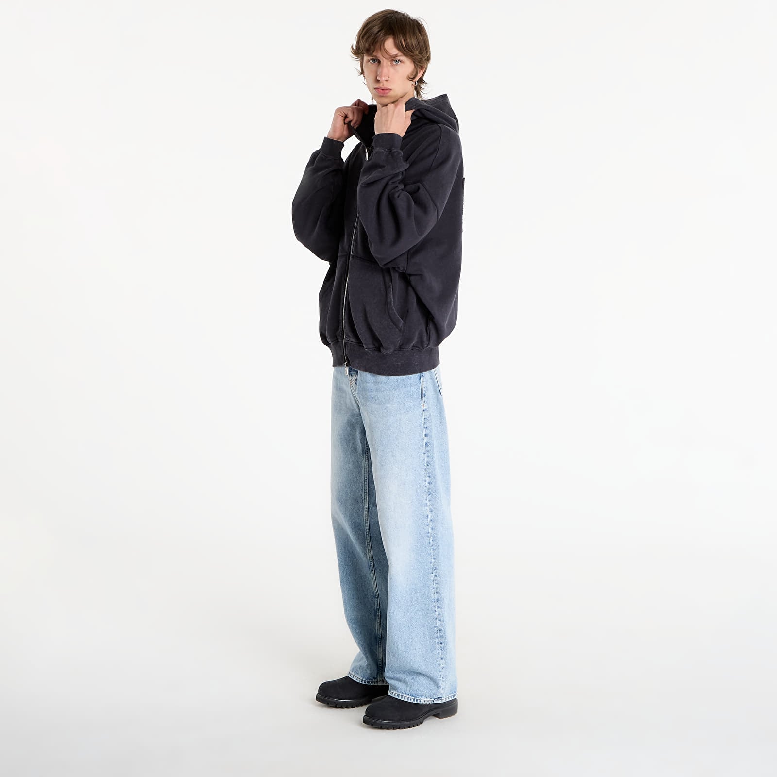 Mikiny New Era MLB Washed Fz Hoodie New York Yankees UNISEX Black