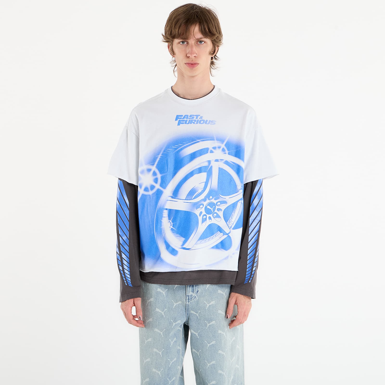 Tricouri  Puma x Fast & Furious Ls Tee Puma White/ Dusky Gray