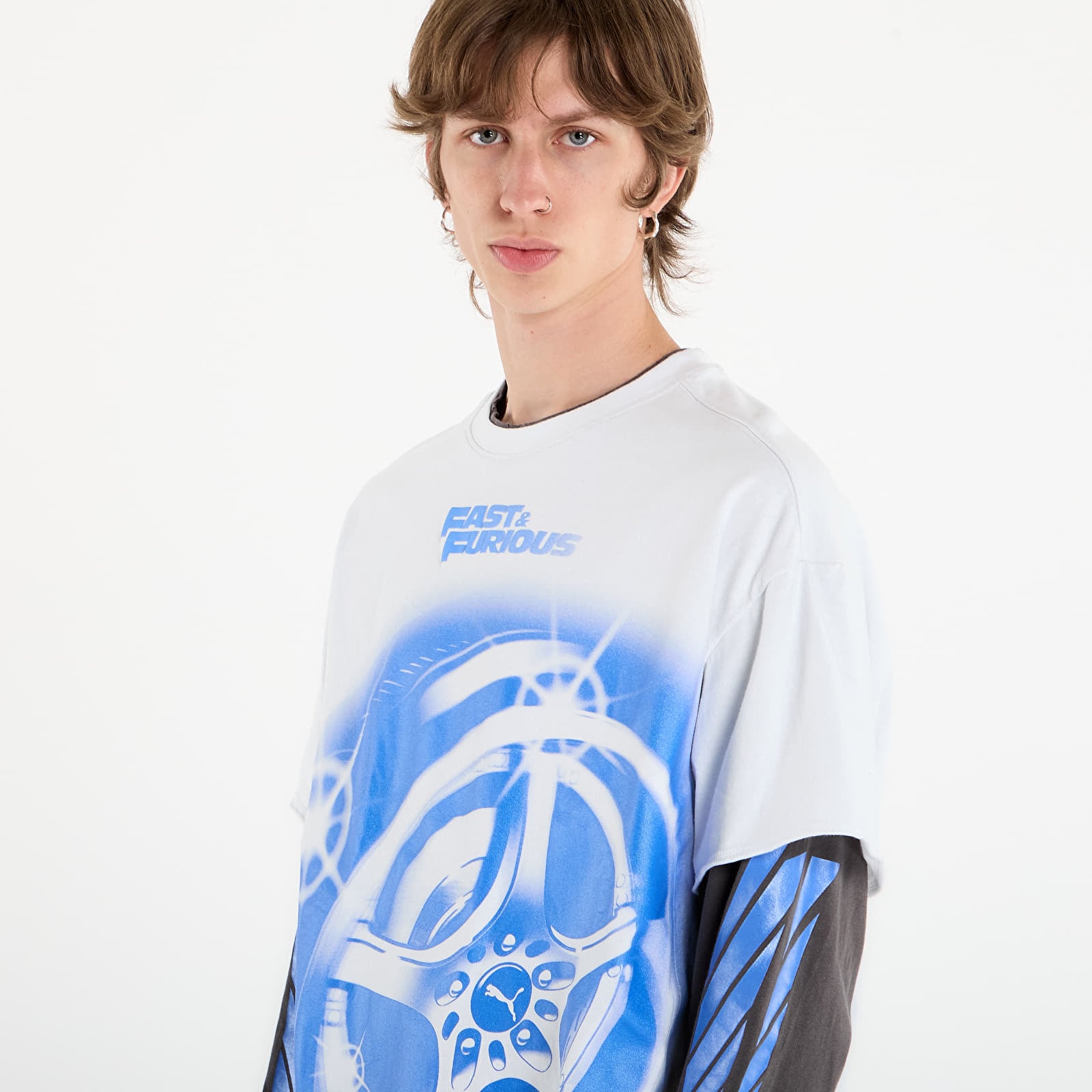 Tricouri  Puma x Fast & Furious Ls Tee Puma White/ Dusky Gray