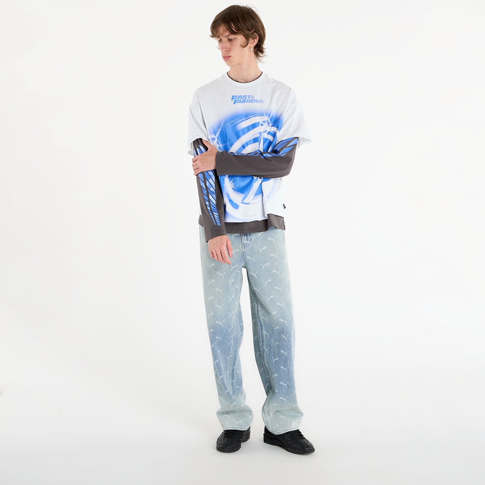 Tricouri  Puma x Fast & Furious Ls Tee Puma White/ Dusky Gray