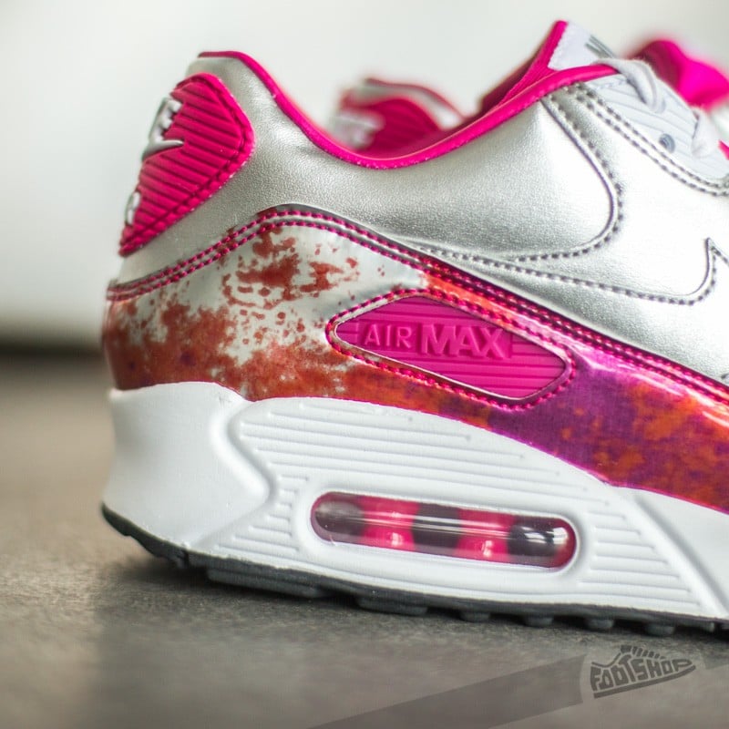 Zapatillas mujer Nike WMNS Air Max 90 PRM QS Metallic Silver/ White-Pink Pow-Fireberry