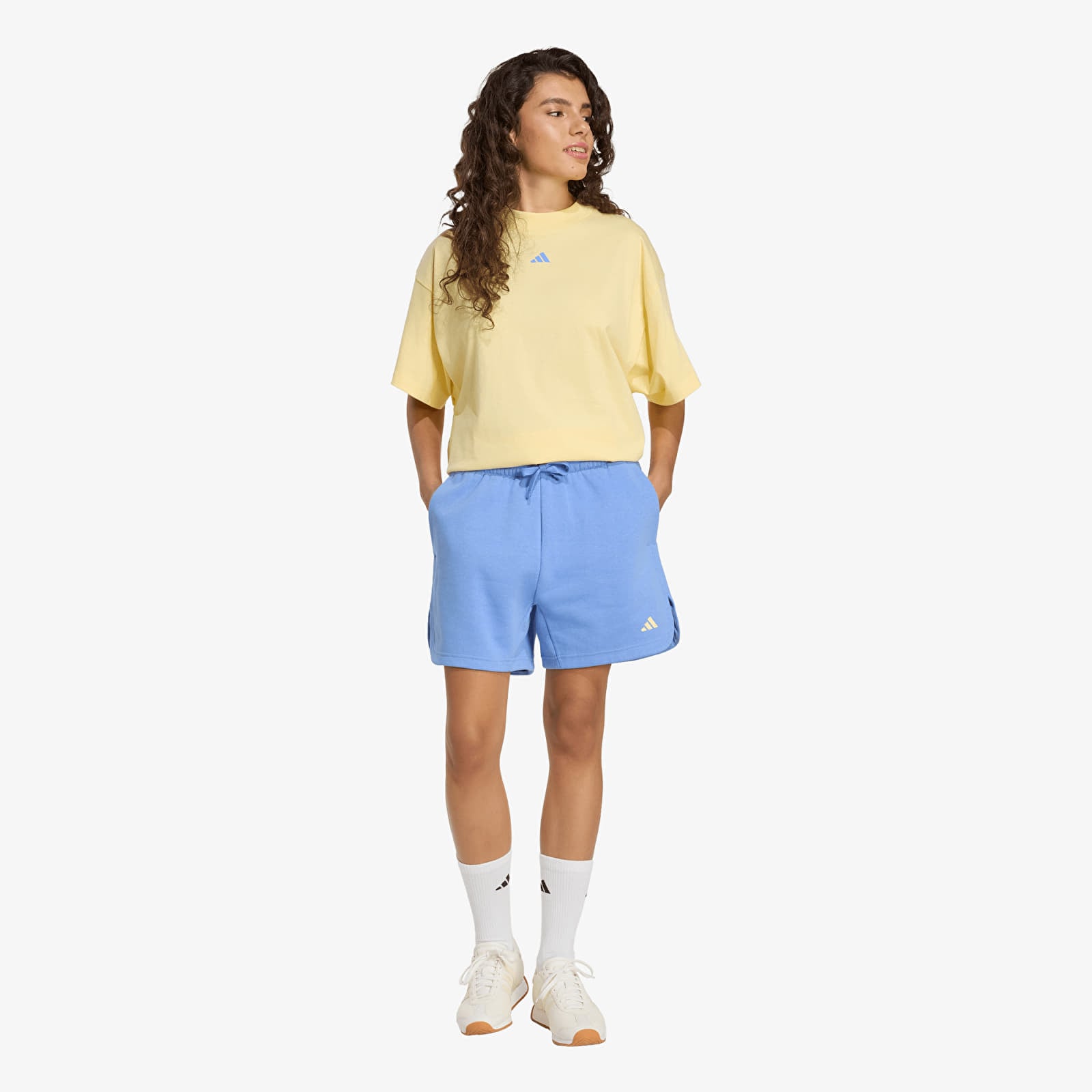Shortsit adidas W 3Ss Fl Short Blufus