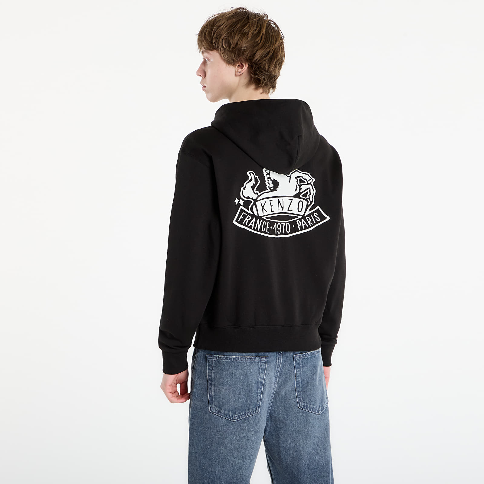 Hoodies für Männer KENZO Zip Up Hoodie Black