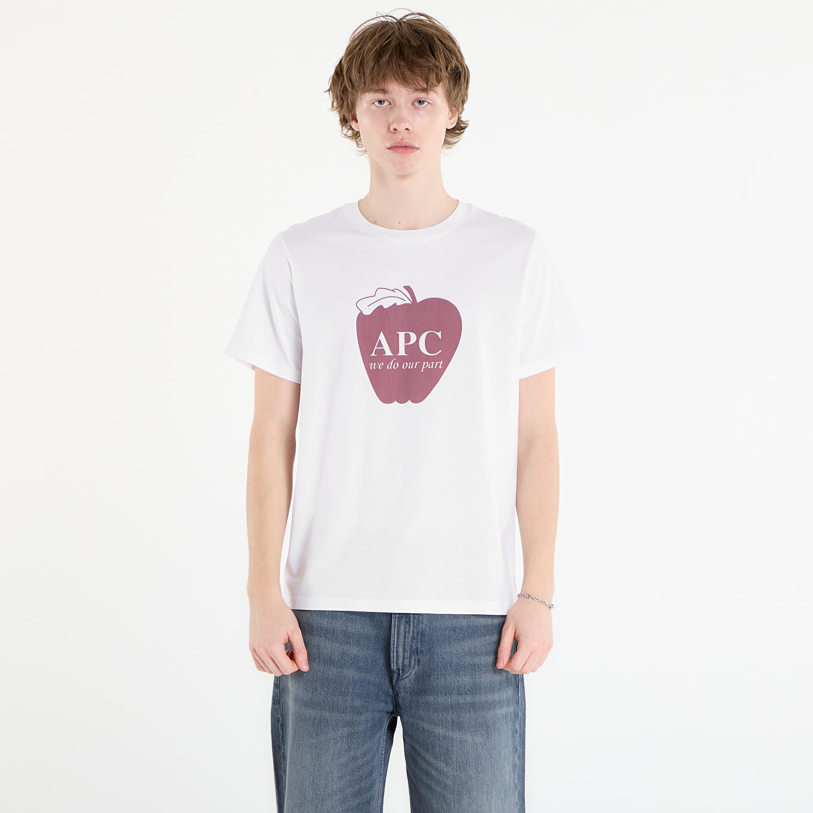 Camisetas de hombre A.P.C. Short-Sleeved Apple T-Shirt White
