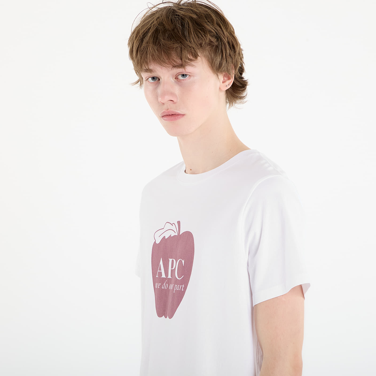 Camisetas de hombre A.P.C. Short-Sleeved Apple T-Shirt White