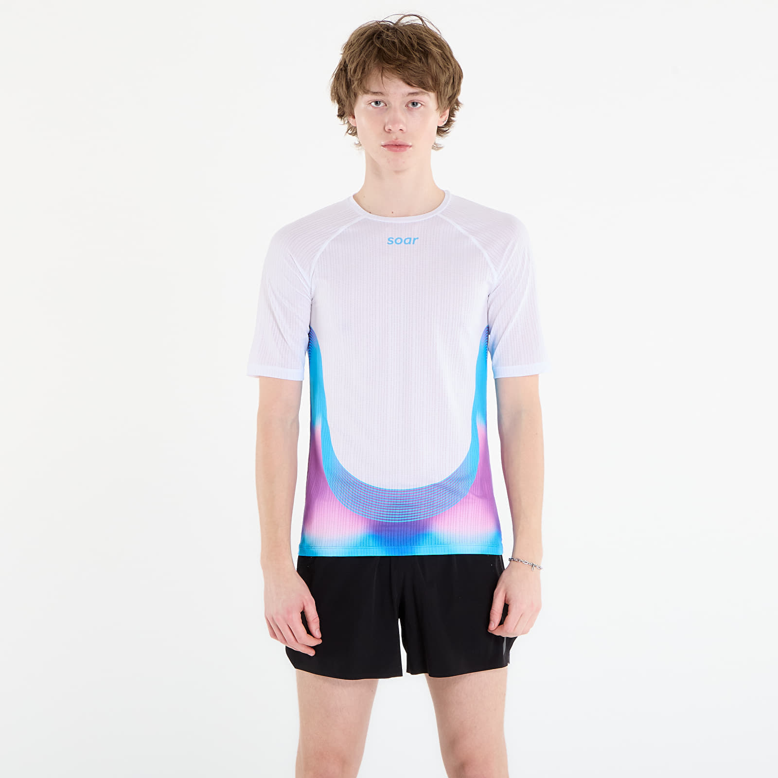 Тениска SOAR Race Tee White/ Magenta Blue M