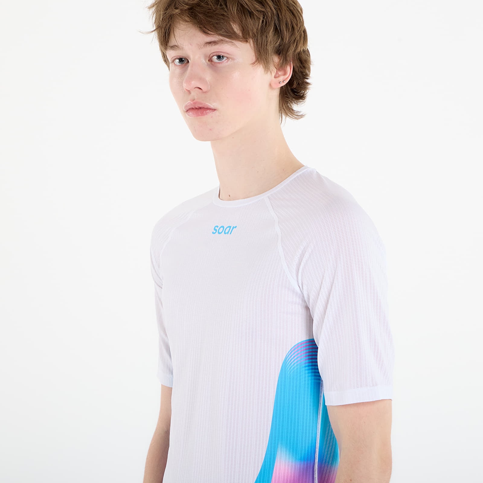 T-shirts SOAR Race Tee White/ Magenta Blue