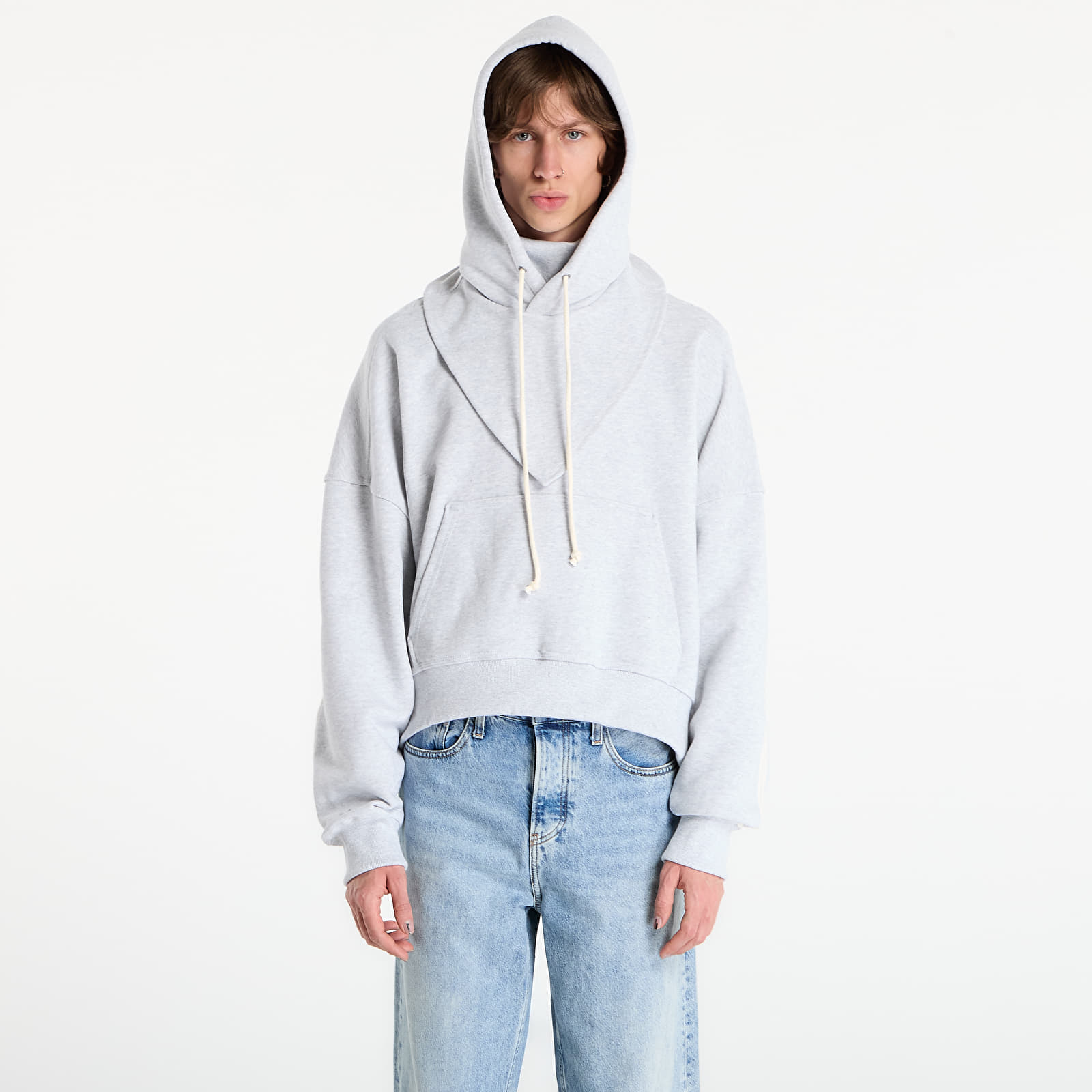 Ανδρικά φούτερ  adidas Bad Bunny Heavy Crew Neck & Hooded Balaclava Sweatshirt Light Grey Heather