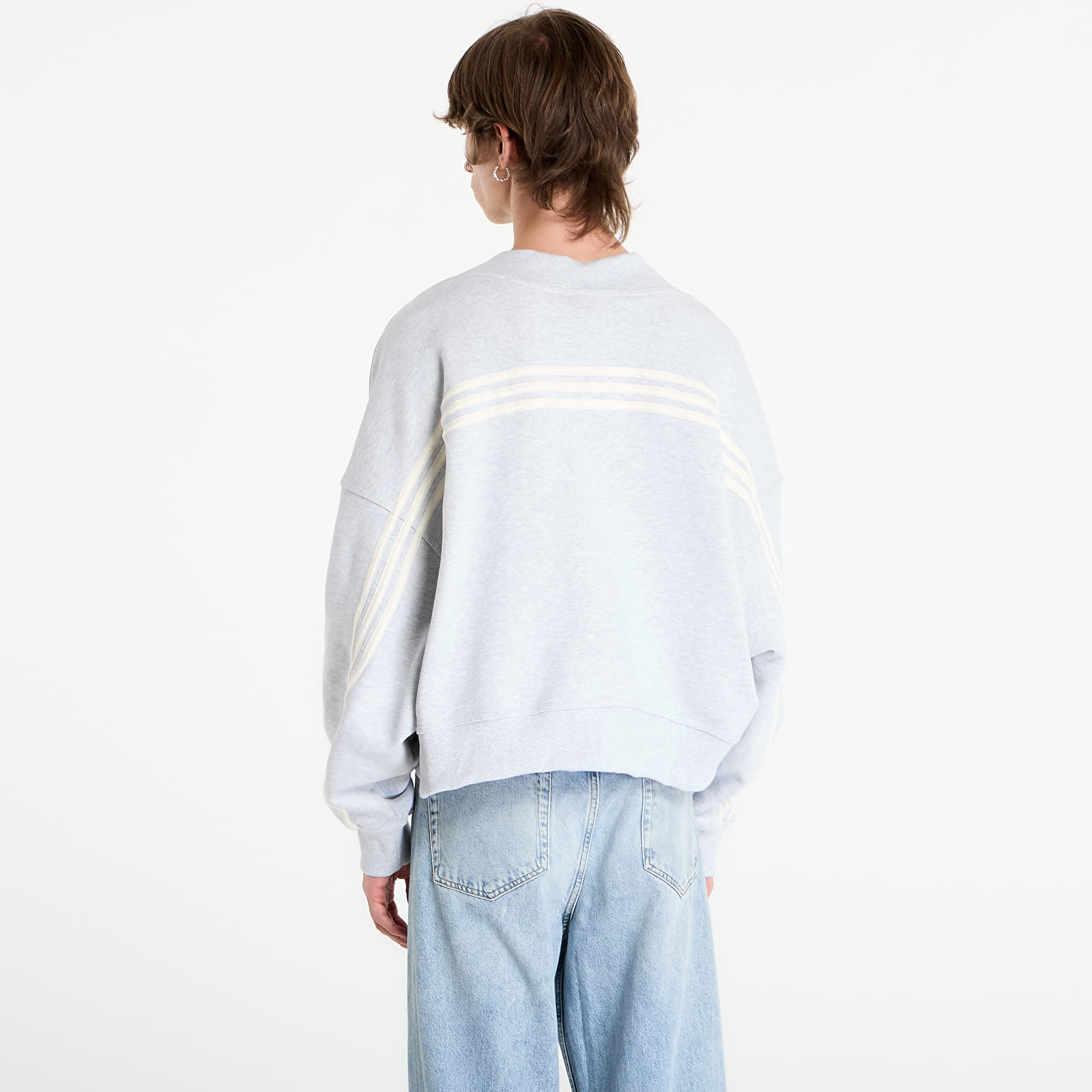 Ανδρικά φούτερ  adidas Bad Bunny Heavy Crew Neck & Hooded Balaclava Sweatshirt Light Grey Heather