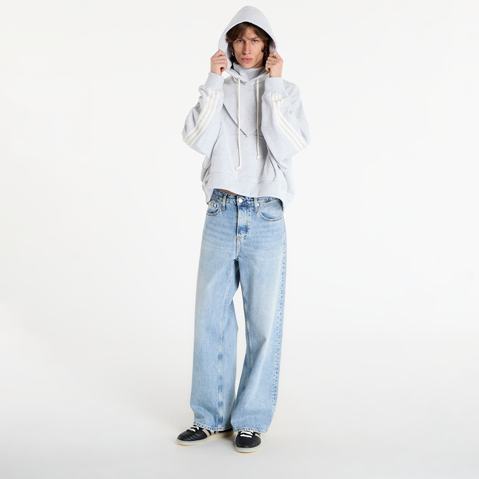 Ανδρικά φούτερ  adidas Bad Bunny Heavy Crew Neck & Hooded Balaclava Sweatshirt Light Grey Heather