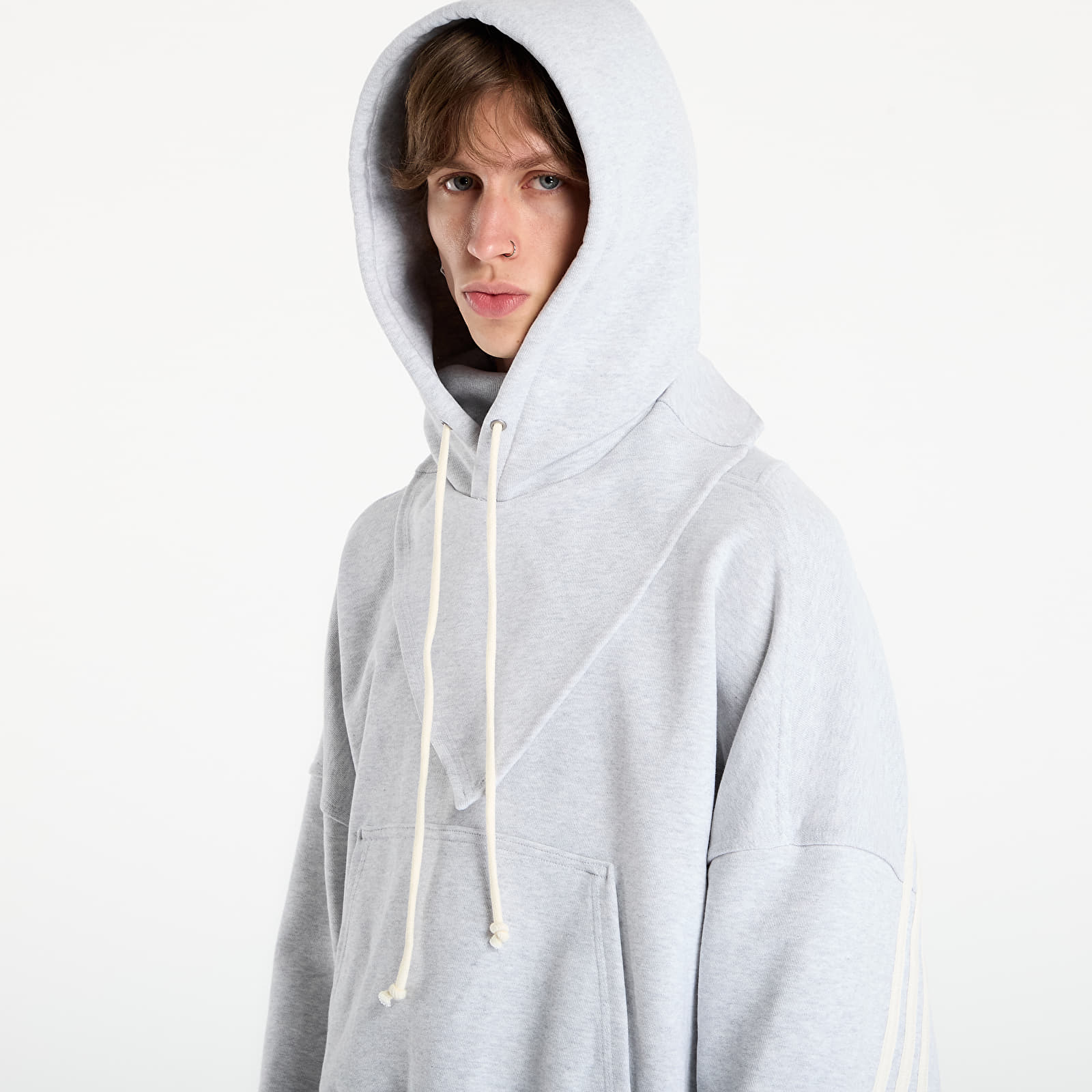 Ανδρικά φούτερ  adidas Bad Bunny Heavy Crew Neck & Hooded Balaclava Sweatshirt Light Grey Heather