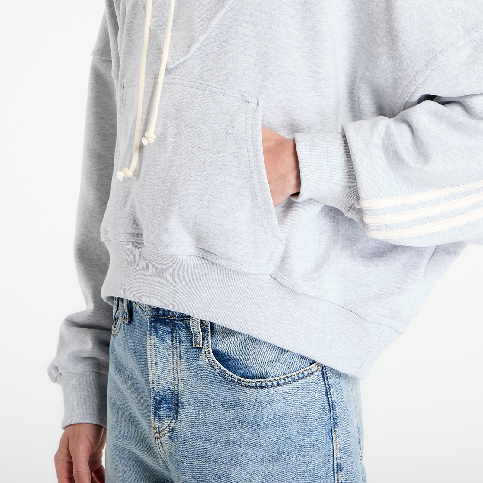 Ανδρικά φούτερ  adidas Bad Bunny Heavy Crew Neck & Hooded Balaclava Sweatshirt Light Grey Heather