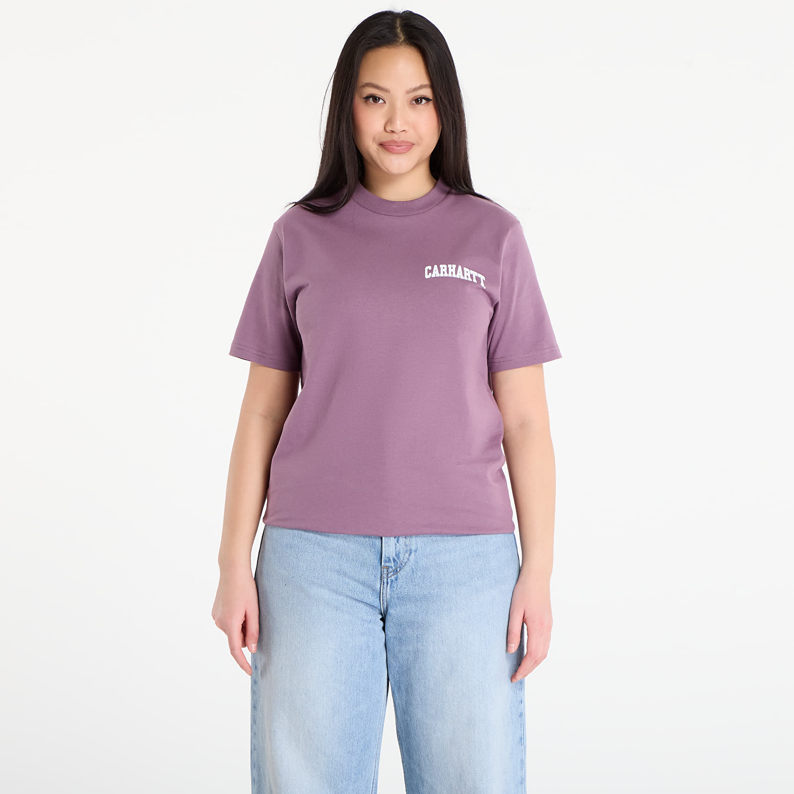 Ανδρικά μπλουζάκια Carhartt WIP S/S University Script T-Shirt UNISEX Phlox/ White