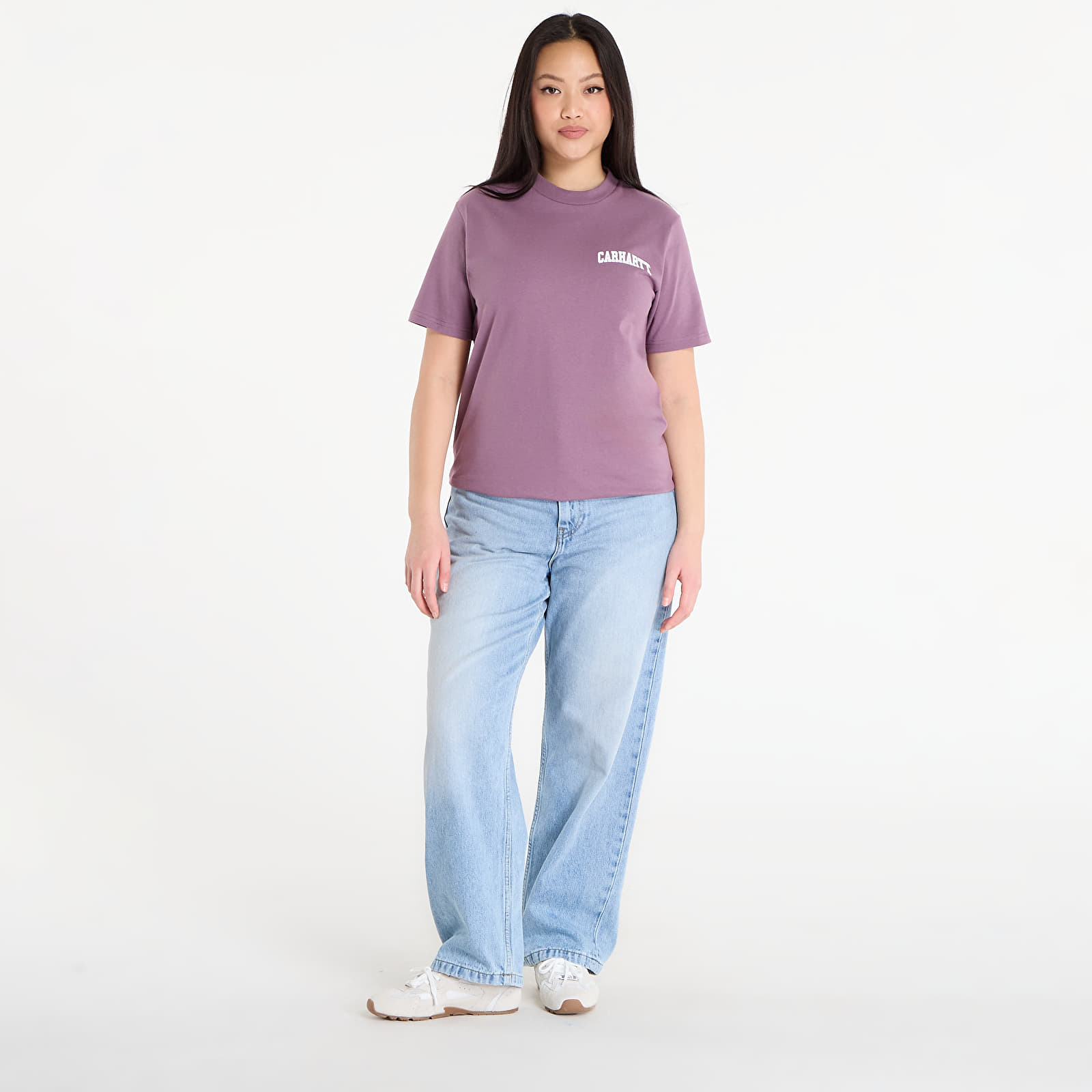 Ανδρικά μπλουζάκια Carhartt WIP S/S University Script T-Shirt UNISEX Phlox/ White