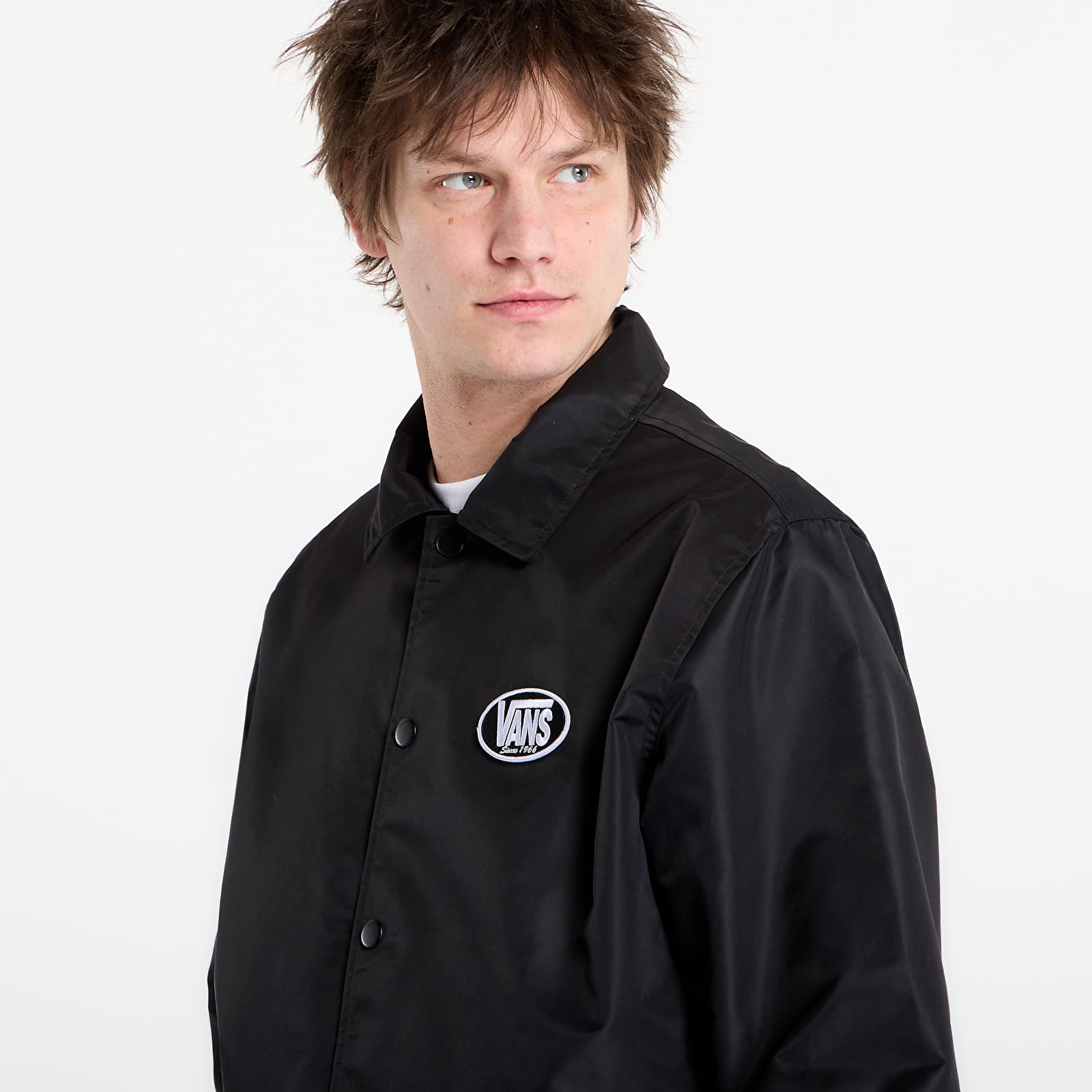 Herrenjacken Vans Torrey Nylon Coaches Jacket Black/ White