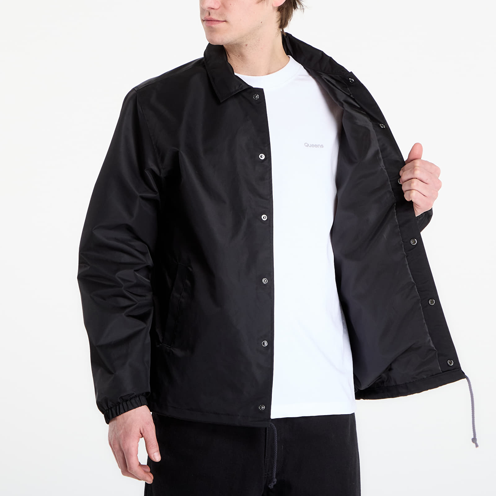 Herrenjacken Vans Torrey Nylon Coaches Jacket Black/ White