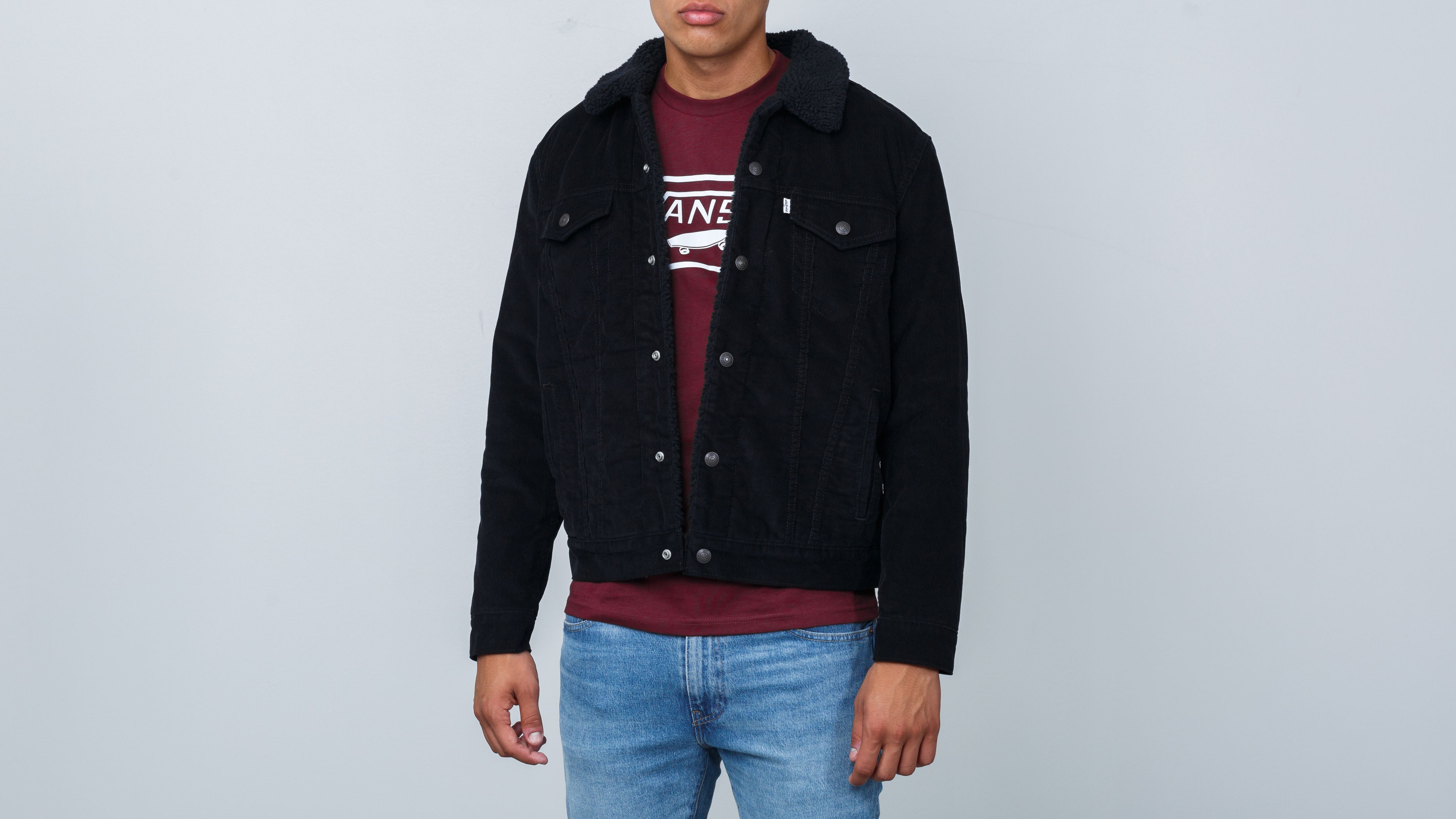 Levi's type 3 sherpa trucker discount jacket black cord