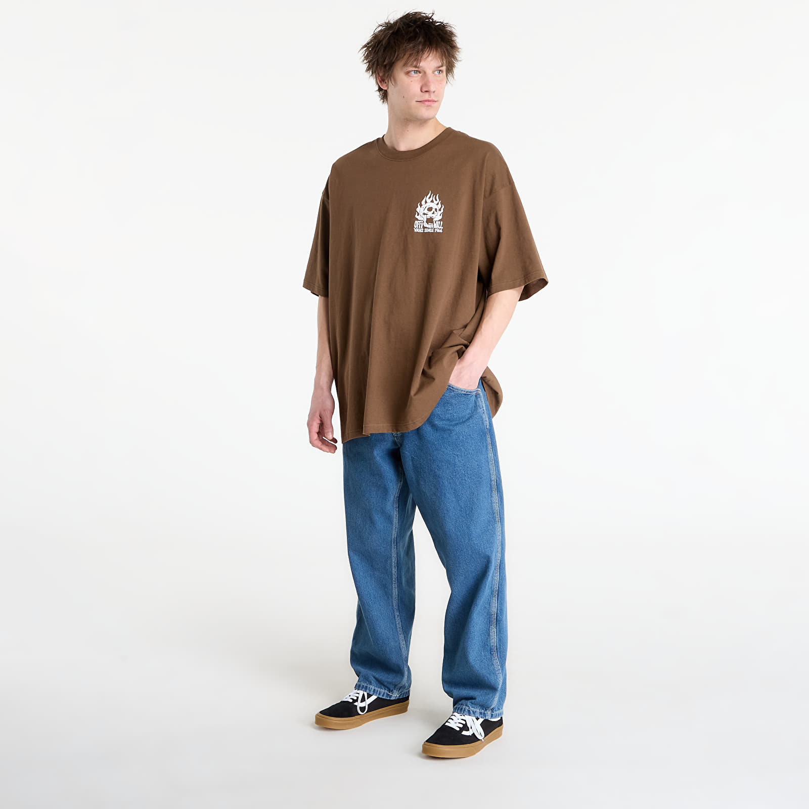Ανδρικά μπλουζάκια Vans Off The Wall Fever SS T-Shirt Brown