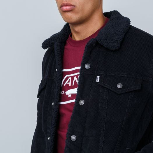 Levi's type 3 cheap sherpa jacket black cord
