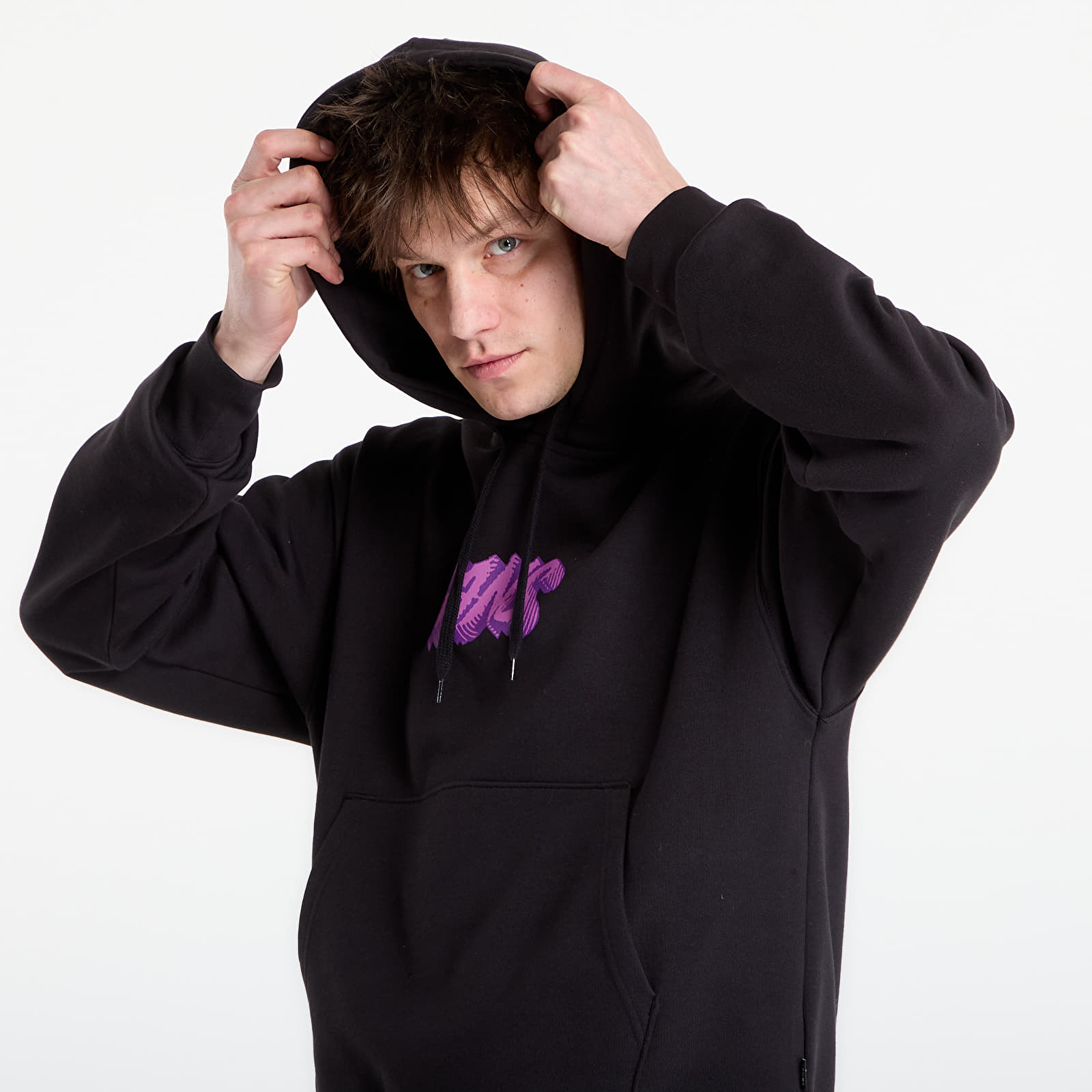 Sudaderas con capucha para hombre Vans Stone Swirl Loose PO Hoodie Black