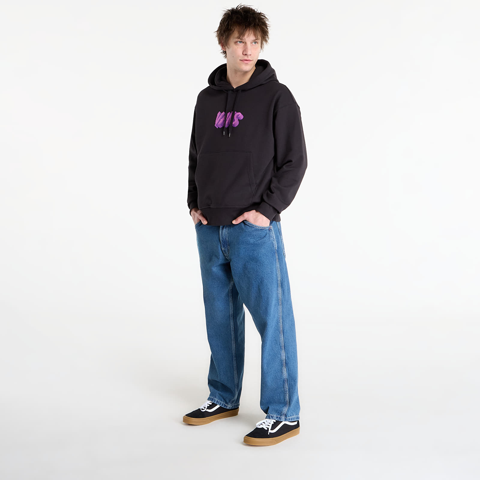 Sudaderas con capucha para hombre Vans Stone Swirl Loose PO Hoodie Black