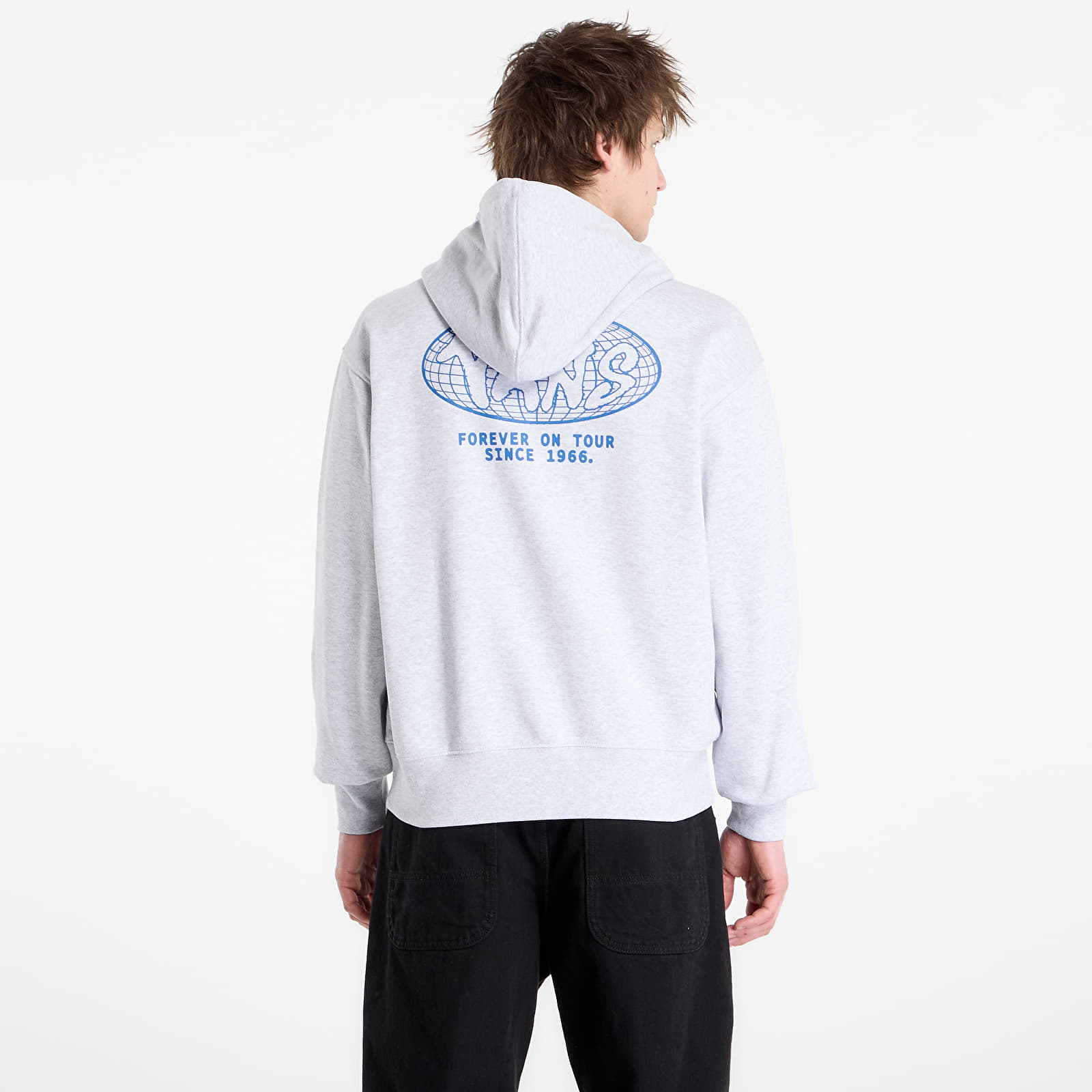 Hoodies für Männer Vans World Tour Loose Full Zip Hoodie Light Grey Heather