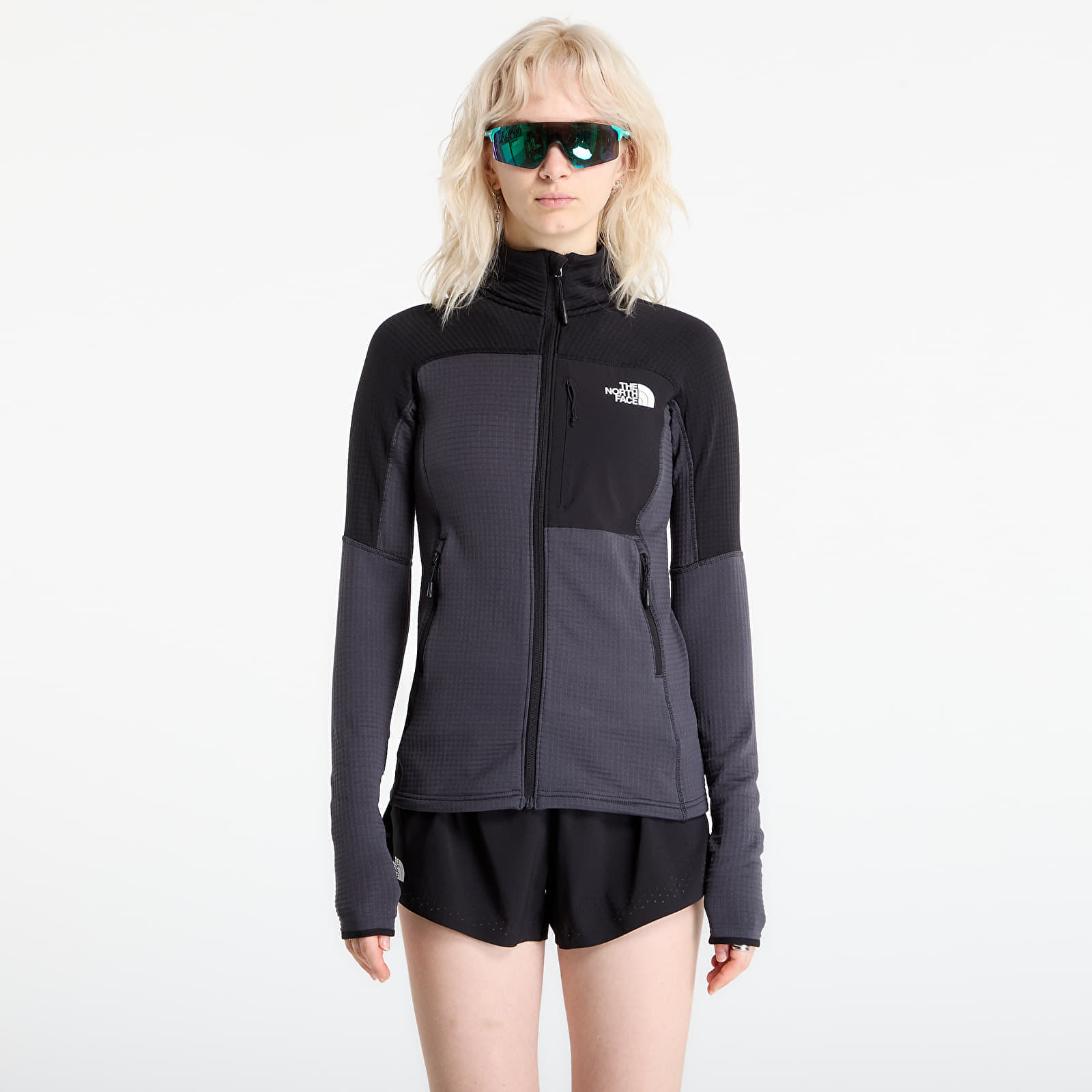 Суитшърт The North Face Polartec Powergrid Stormgap Jacket Asphalt Grey/ TNF Black XS