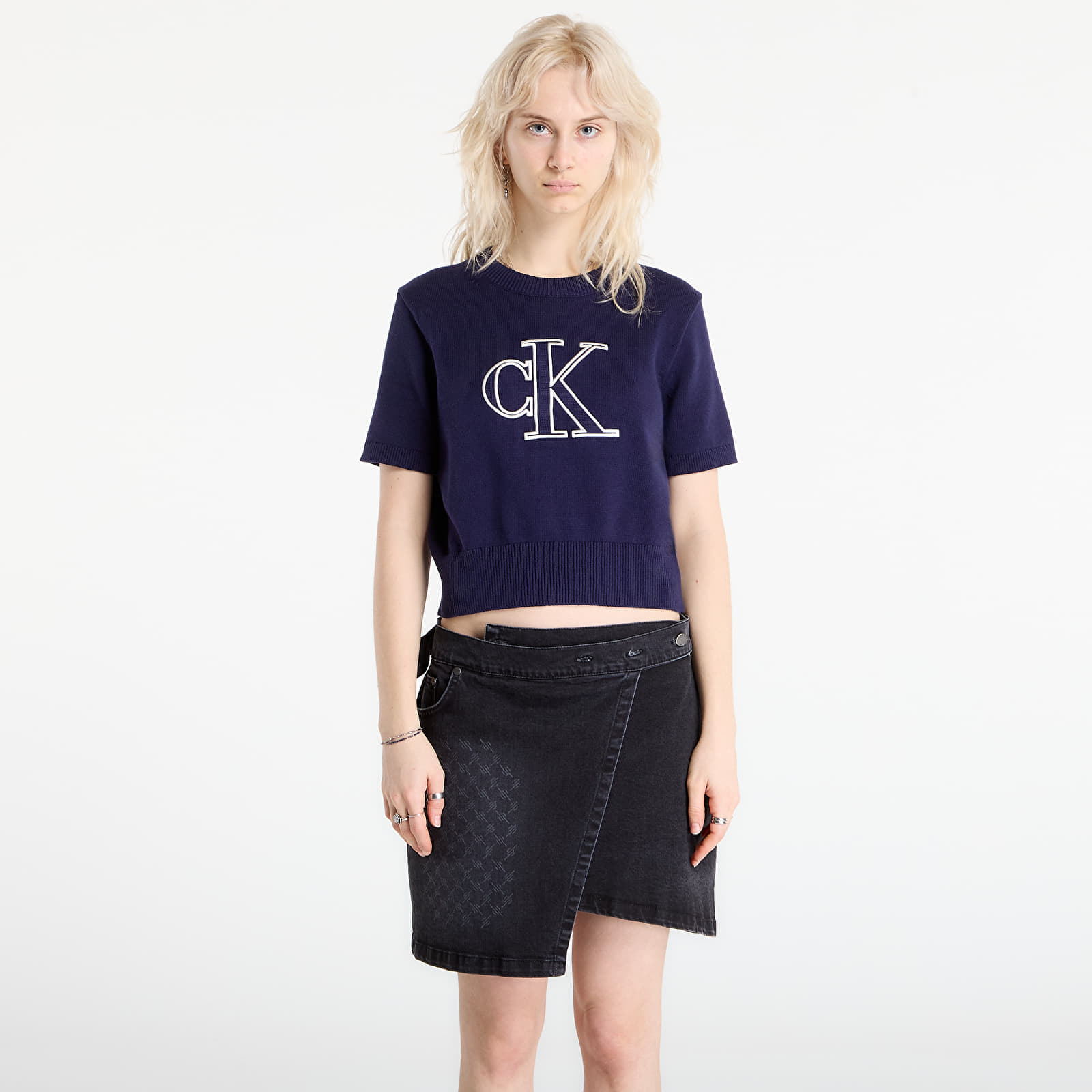 Пуловер Calvin Klein Jeans Logo Ss Top Sweater Purple M