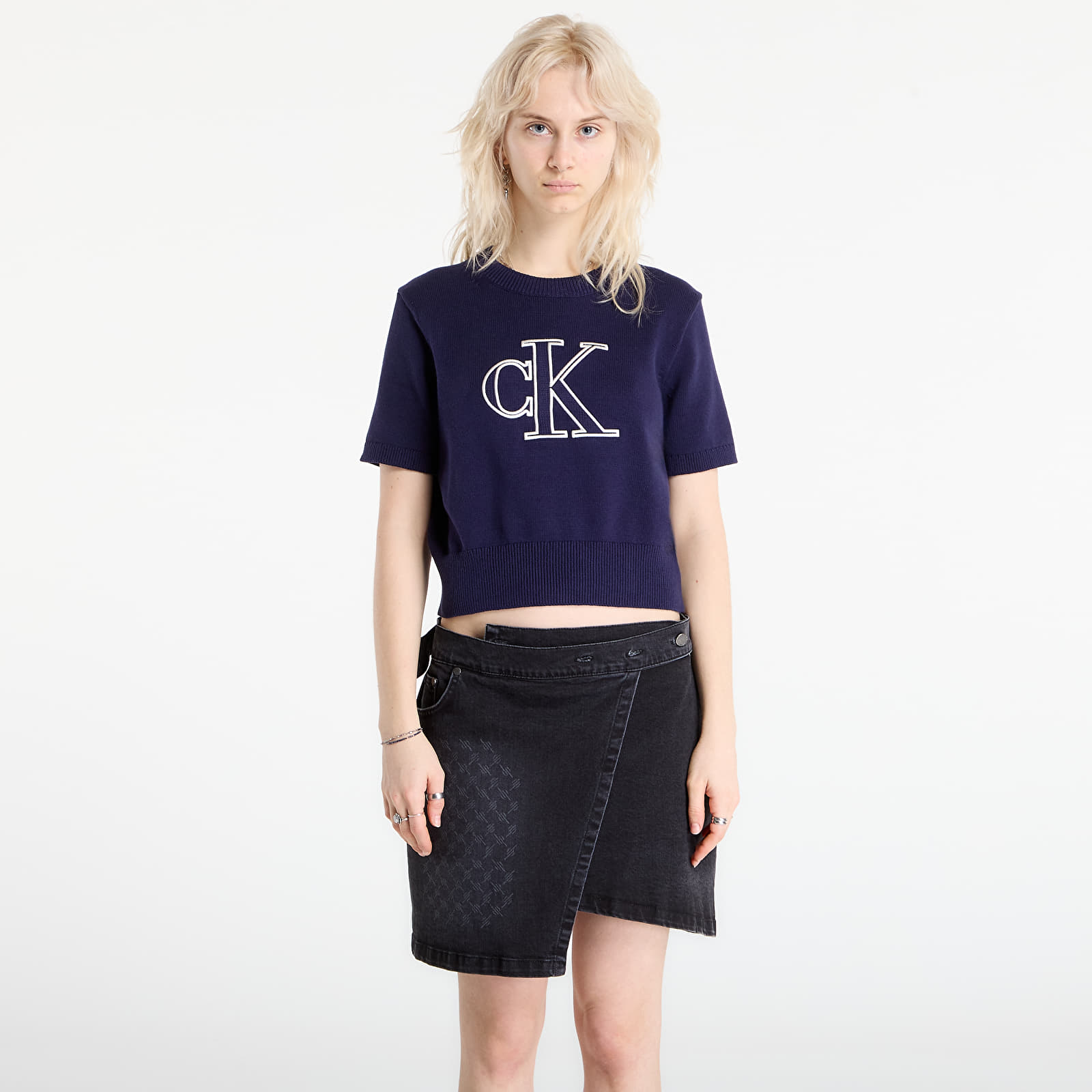 Puloveri Calvin Klein Jeans Logo Ss Top Sweater Purple