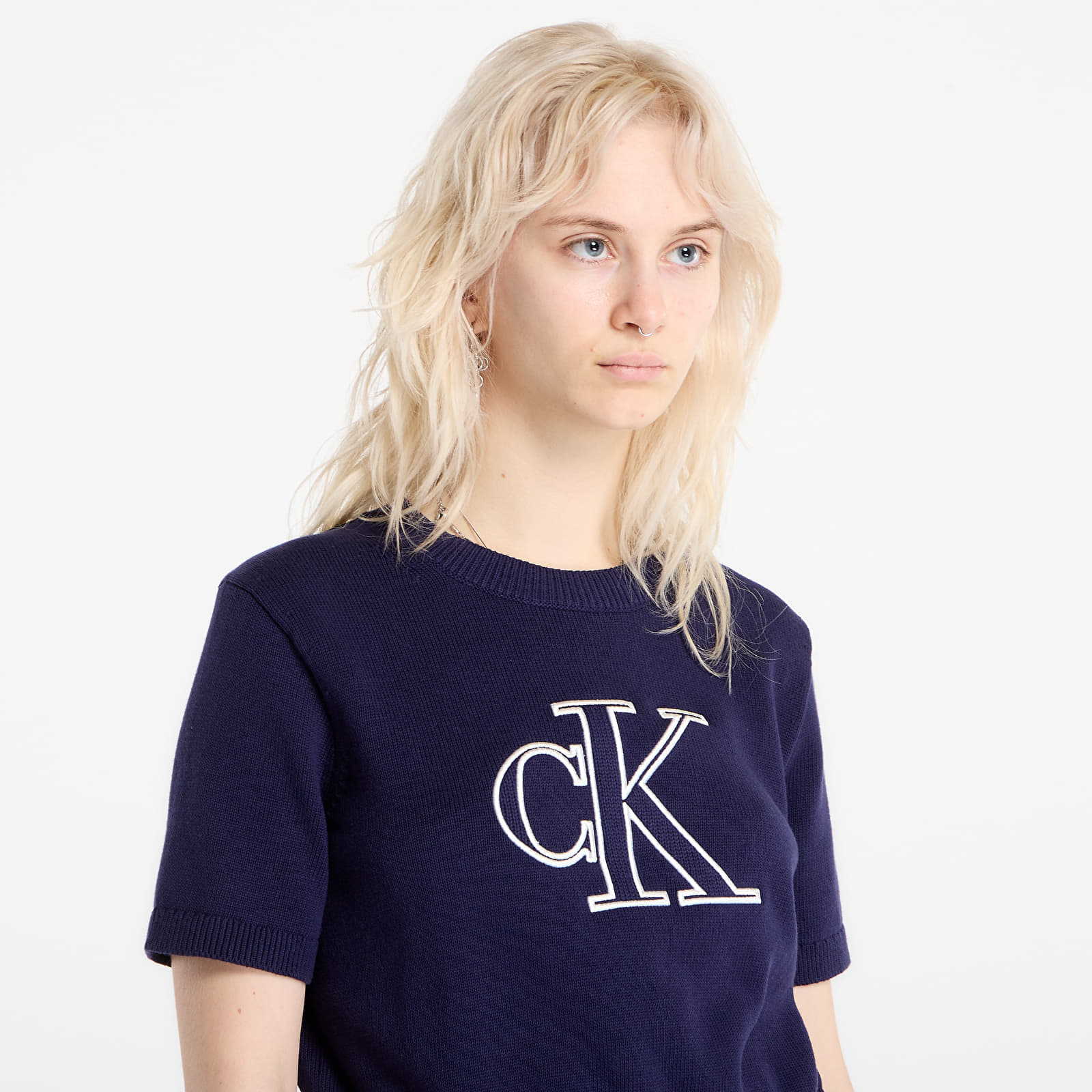  Sweater Calvin Klein Jeans Logo Ss Top Sweater Purple S 