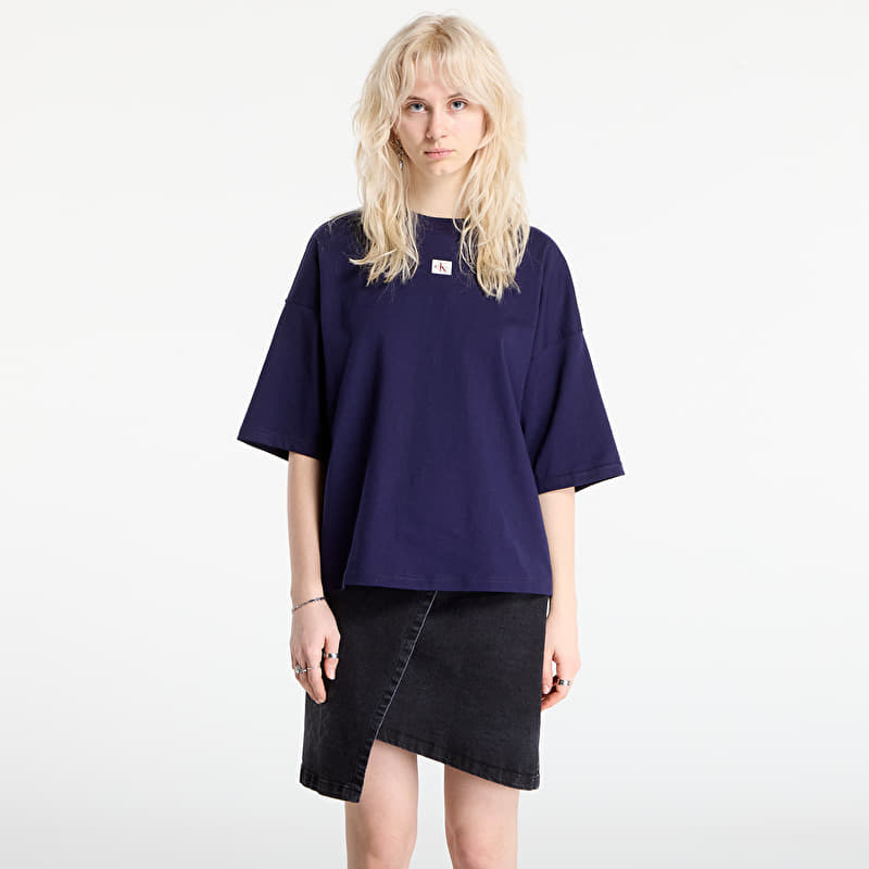 Calvin Klein Jeans Ss Woven Label Overs Tee Purple