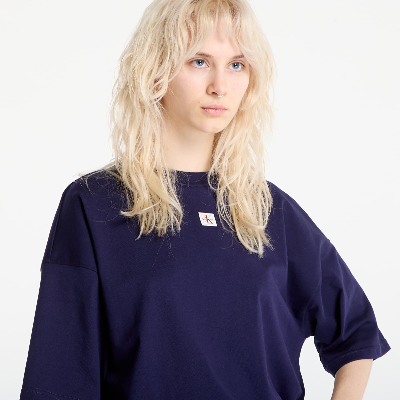 T-shirts Calvin Klein Jeans Ss Woven Label Overs Tee Purple