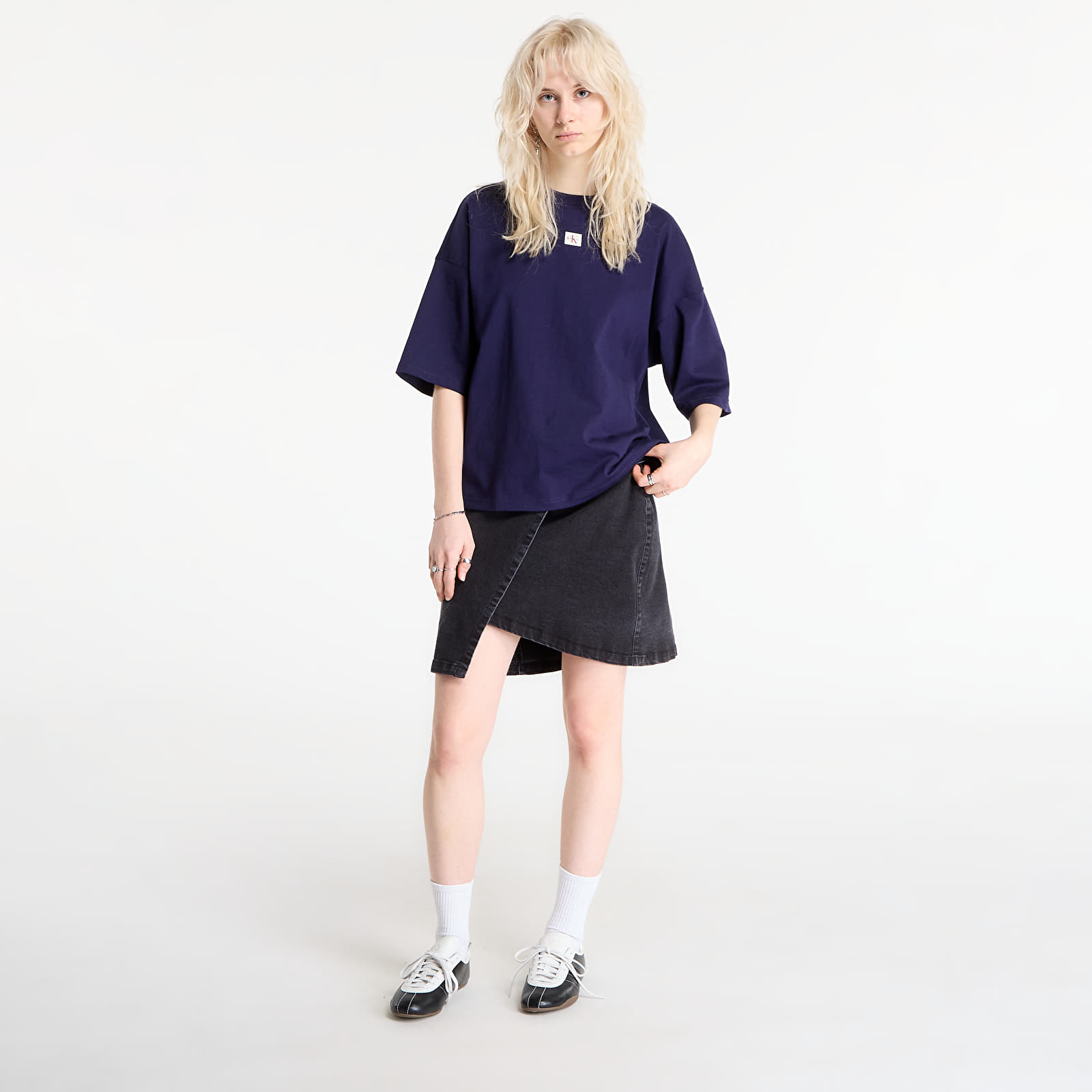 T-shirts Calvin Klein Jeans Ss Woven Label Overs Tee Purple