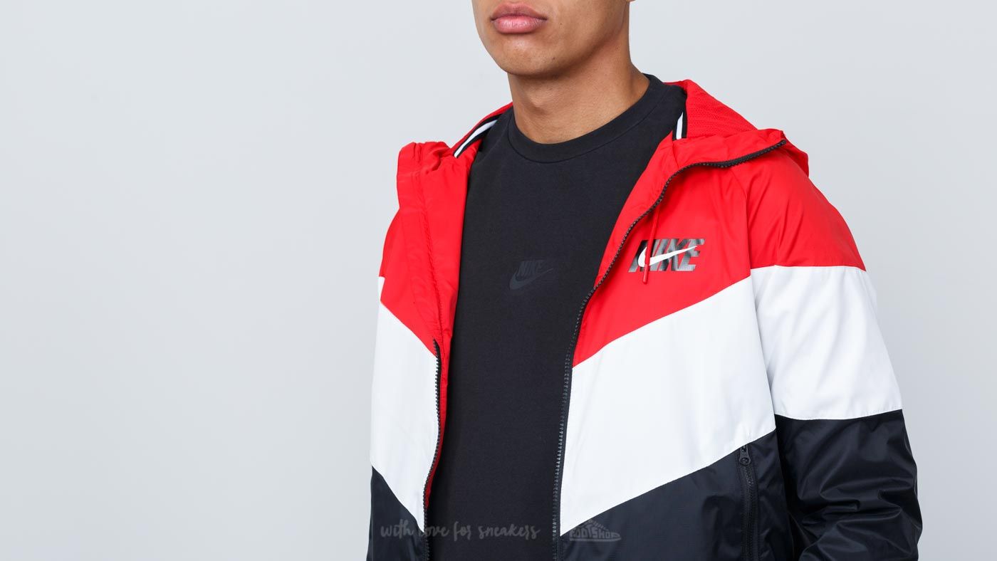 Black red and white nike sales windbreaker